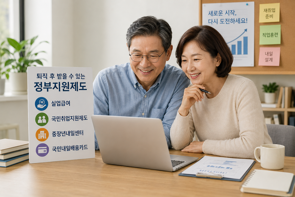 퇴직 후 실업급여와 재취업 정부지원제도를 알아보는 중장년