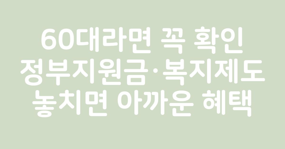 60대 중장년 부부가 정부지원금과 복지제도를 알아보는 모습