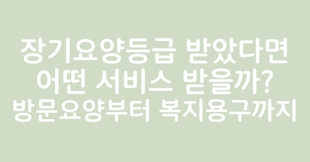 장기요양등급을 받은 어르신이 이용할 수 있는 방문요양과 복지용구 등 장기요양서비스