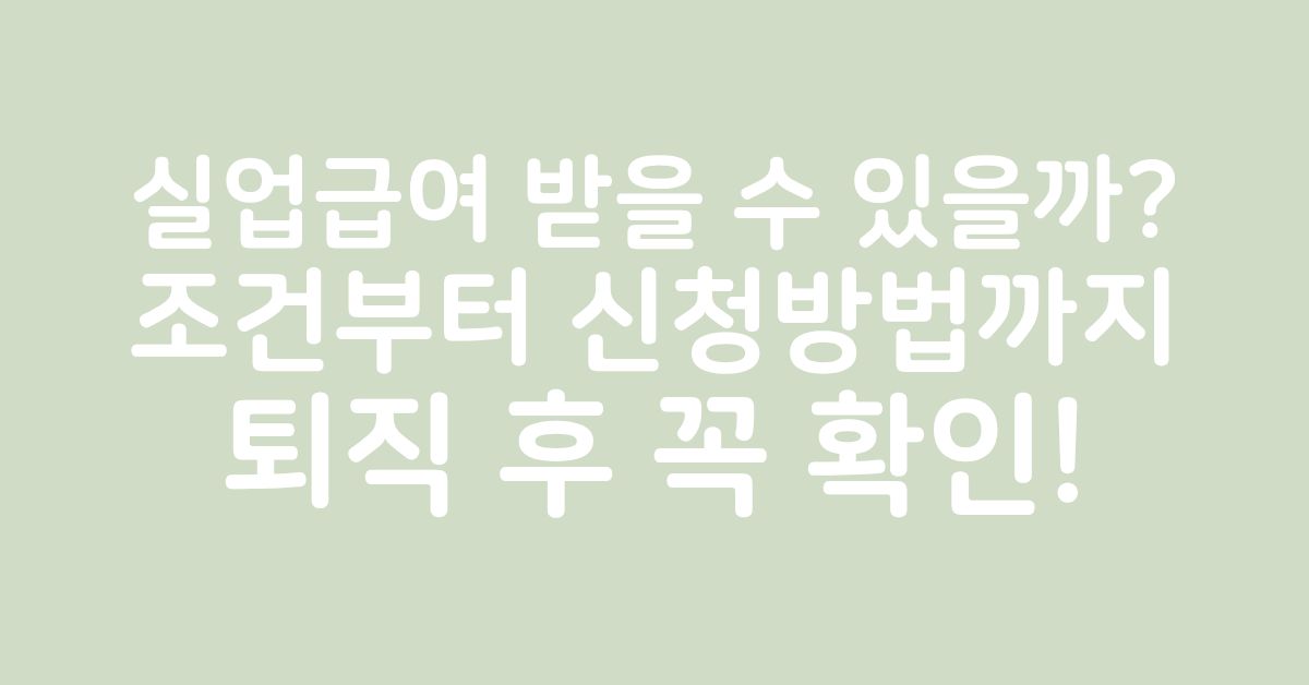 퇴직 후 실업급여 신청 조건과 재취업 준비 방법을 알아보는 중장년